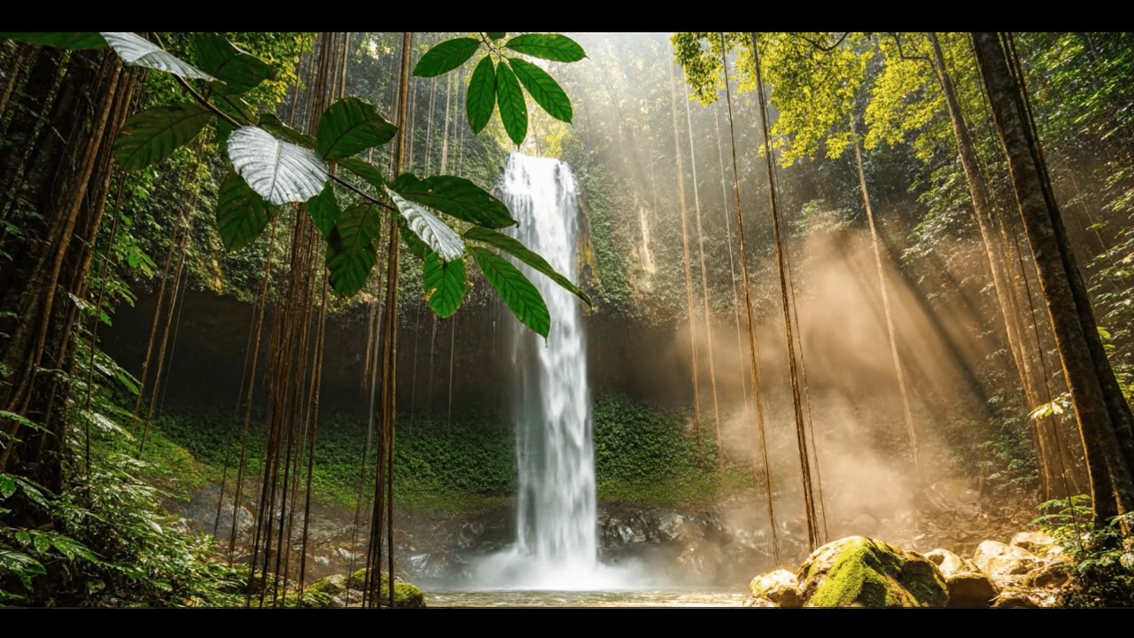 Endless Waterfall in a Dense Jungle | Pure Nature ASMR 🌊🌿