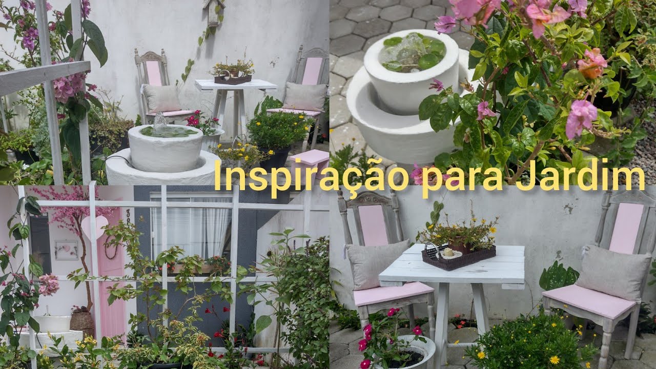Transformei o Quintal em um jardim🌼Treliça | Fonte de água ⛲ e muitas plantas 