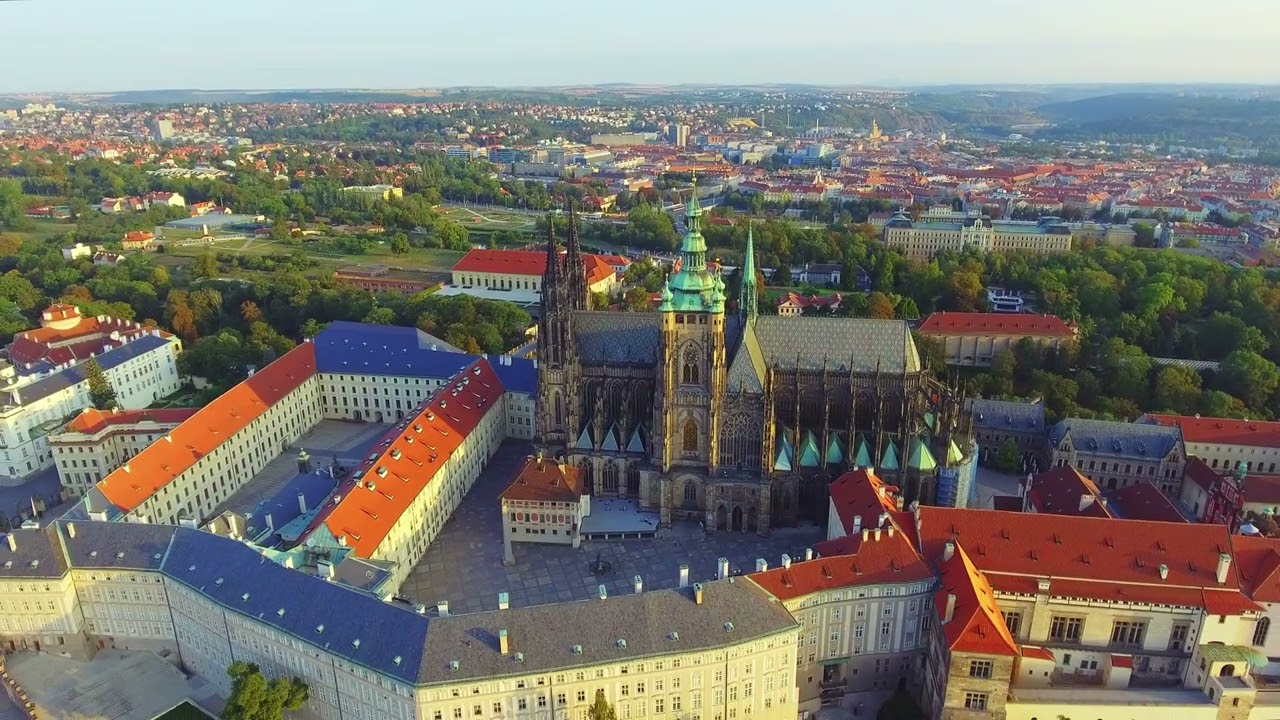 Over Prague Castle 4K Drone Video of the Heart of Prague