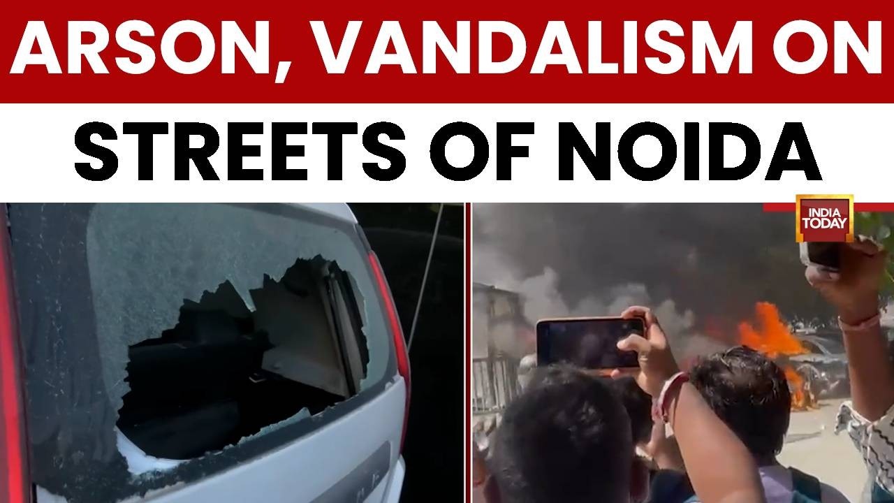 Noida Breaking News: Violent Wage Protests Rock Noida As Workers Torch Cars And Block Highways