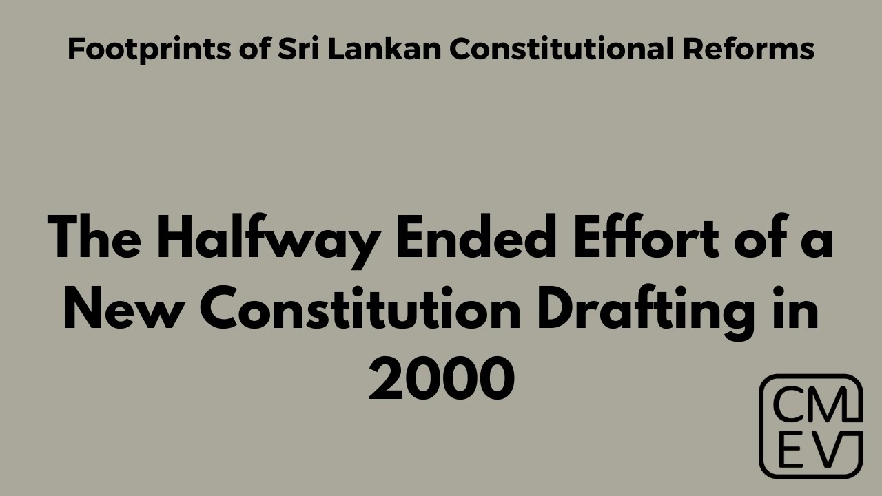 The Halfway Ended Effort of a New Constitution Drafting in 2000
