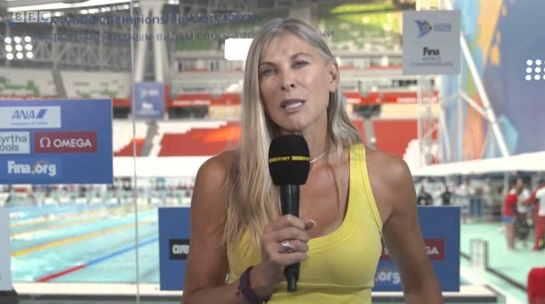 Sharon Davies & Helen Skelton BBC Swimming Coverage 3/8/15
