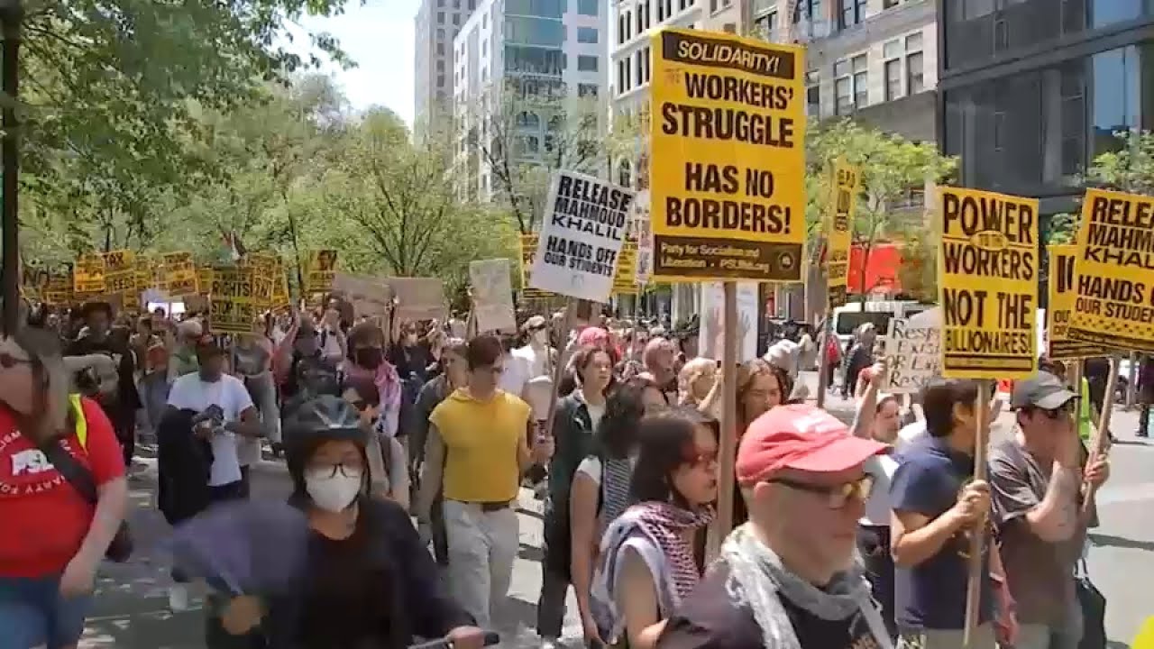 Workers hold rallies and protests to mark 'May Day'