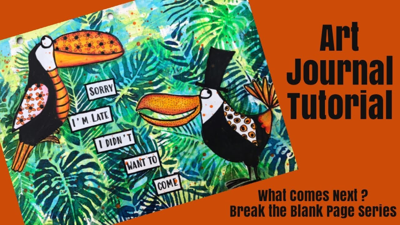 Mixed Media Art Journal Tutorial- Using Digital Stamps, Layering Stencils, Adding Neon