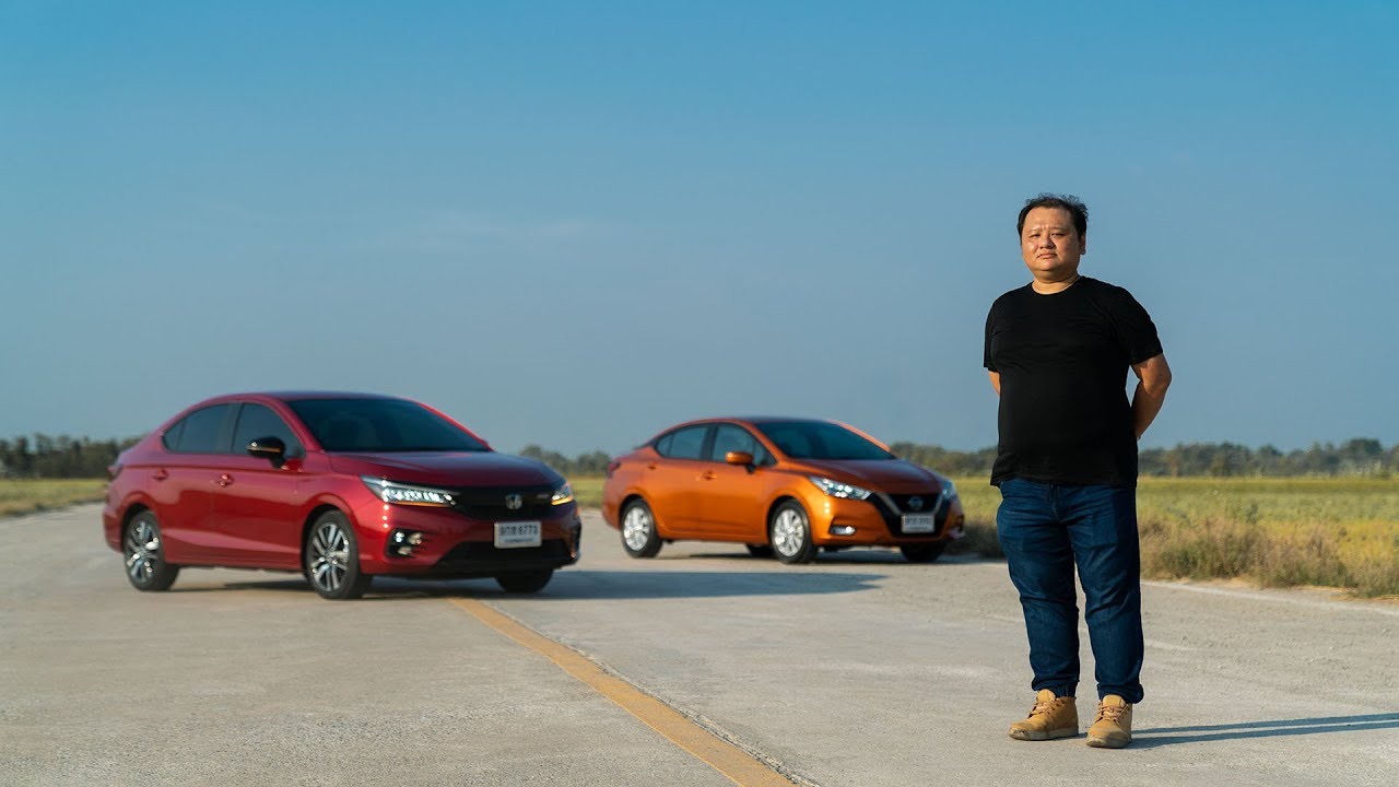 รีวิว เปรียบเทียบ Honda City 1.0 Turbo RS & Nissan Almera 1.0 Turbo VL | Headlightmag Clip [SUB TH]