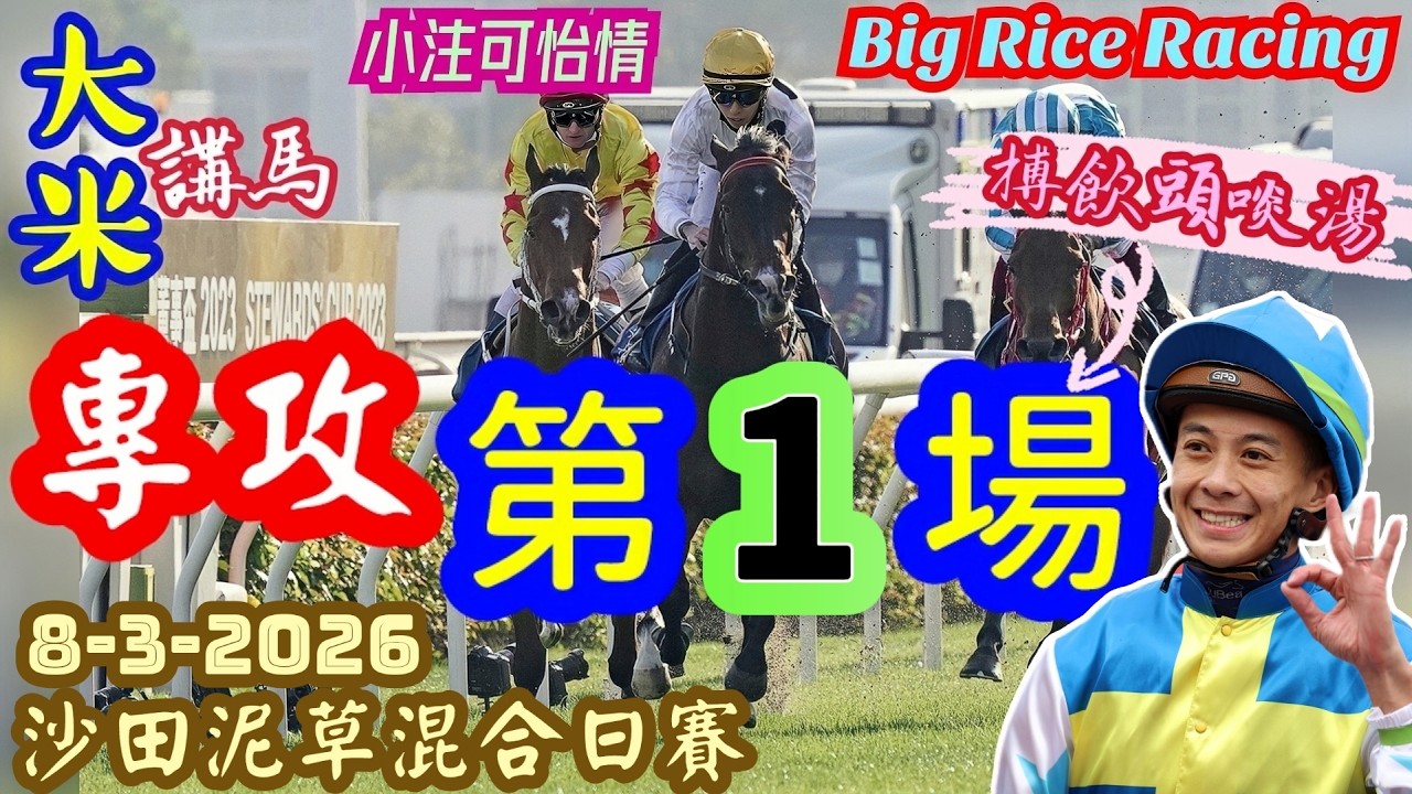 香港賽馬 專攻第一場 8-3-2026 沙田泥草混合日賽 (全場分析拆局，是次策略 : WP馬胆搏單棍)