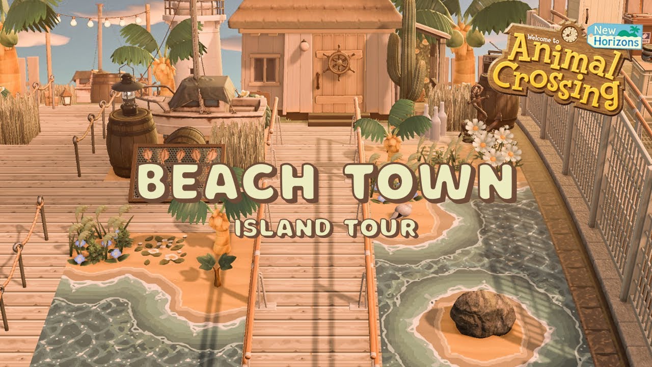 Tropical & Beachy Town Island Tour // Animal Crossing New Horizons