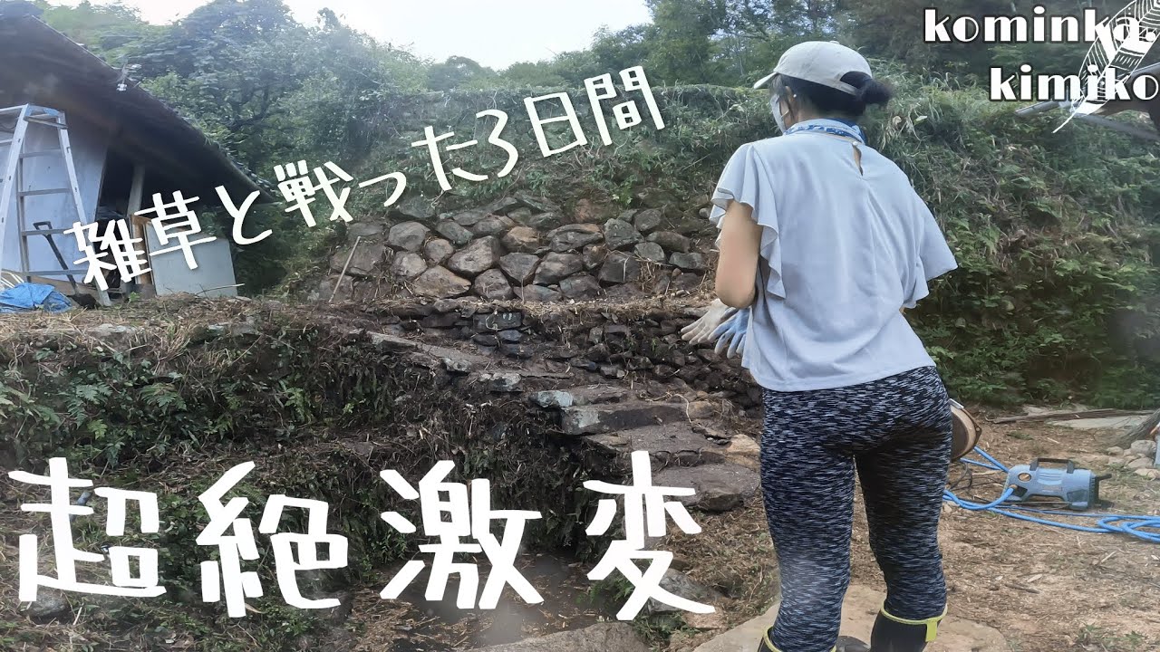 【古民家に住もう#117】30年放置された庭を手入れしたら見事な石垣が現れました