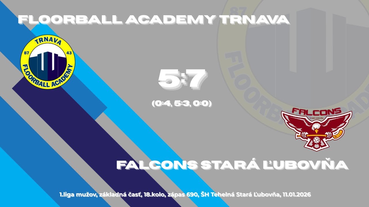M1 - Floorball Academy Trnava  vs Falcons Stará Ľubovňa 5:7 (11.01.2026)