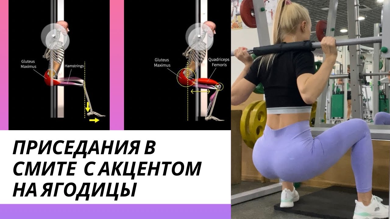 Техника приседаний в смите: как включить ягодицы в приседаниях?