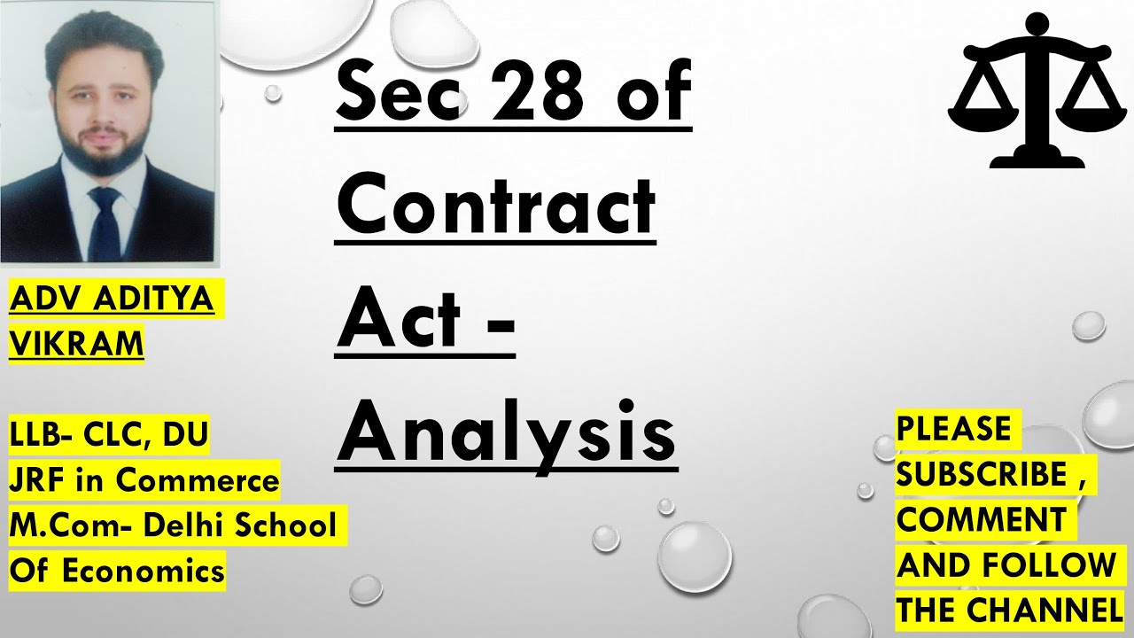 Sec 28 of Contract Act - Analysis