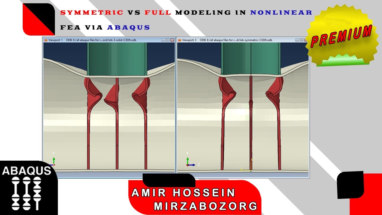 Symmetric vs Full Modeling in Nonlinear FEA via Abaqus preview