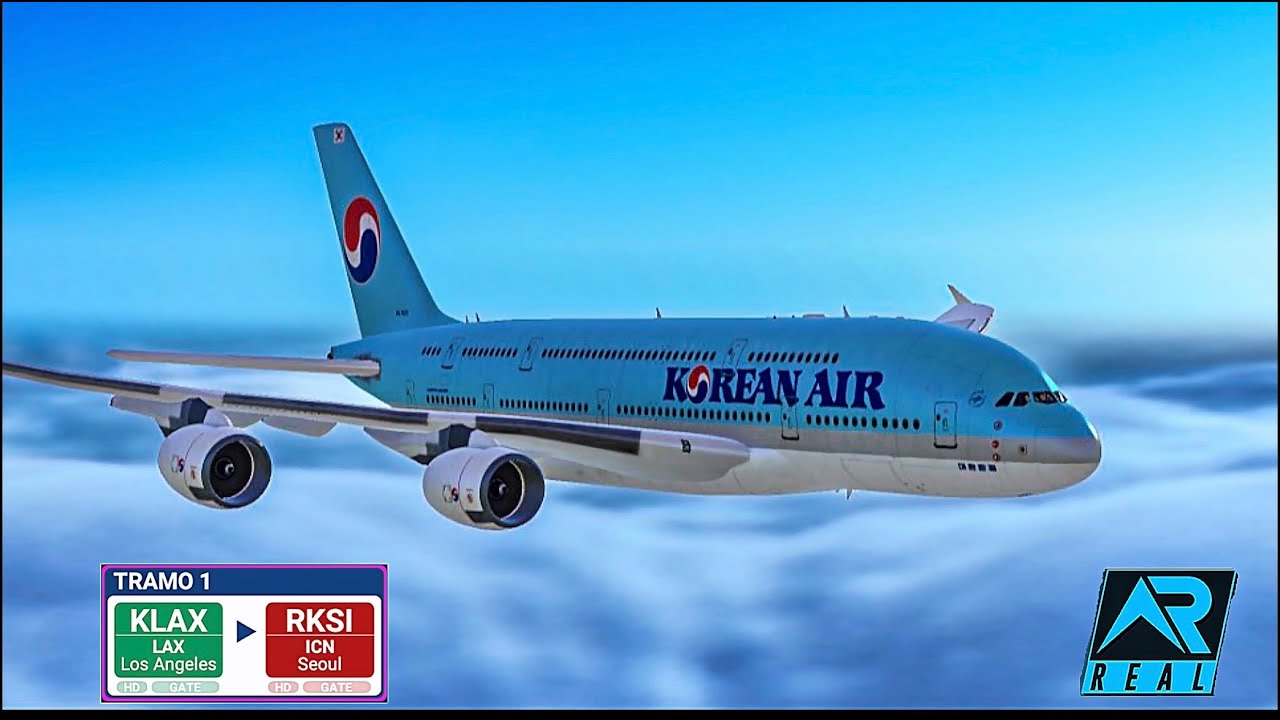 RFS Real Flight Simulator: LOS ÁNGELES - SEÚL A380  | KOREAN AIR | FullFlight | FullHD