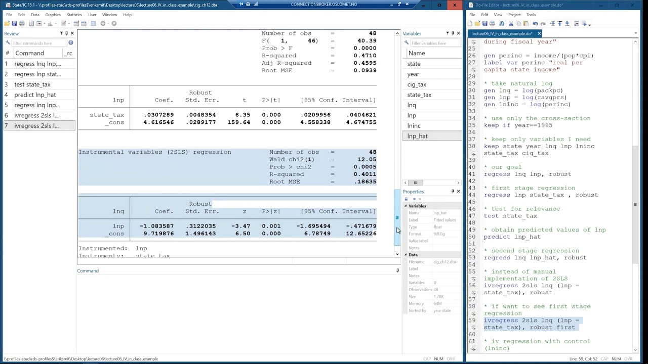 Stata 34 - Instrumental variable regression