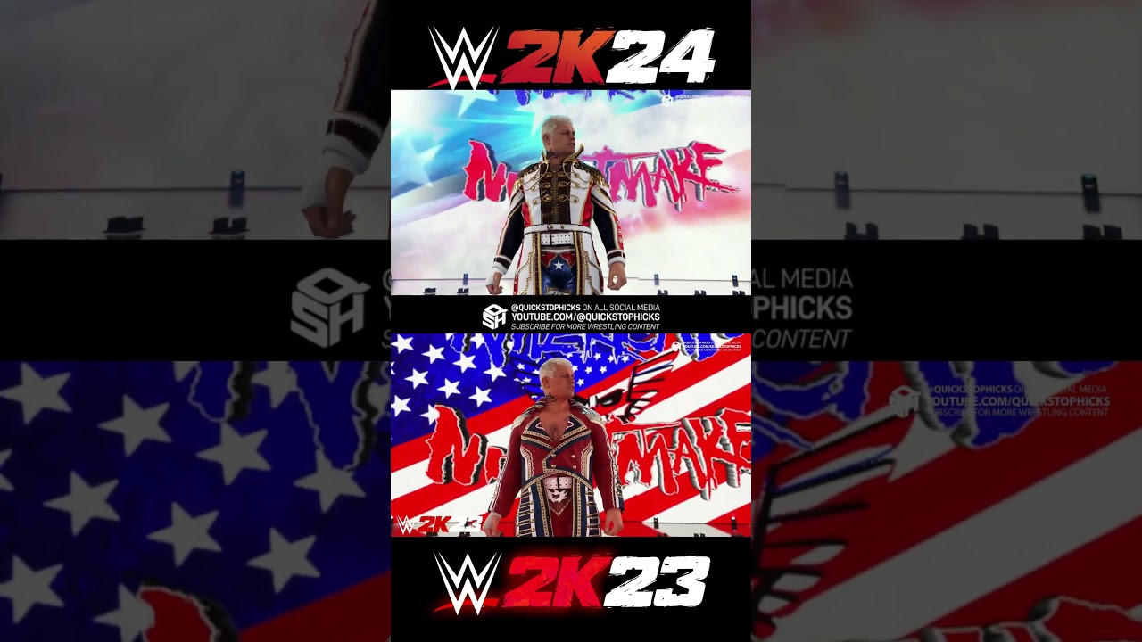 WWE 2K24 VS WWE 2K23 CODY RHODES ENTRANCE COMPARISON