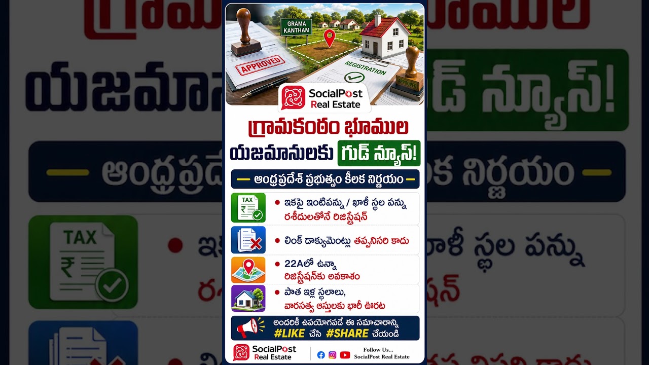 Gramakantam Land Registration New Rules in AP  #gramakantam #propertyregistration #apnews #shorts