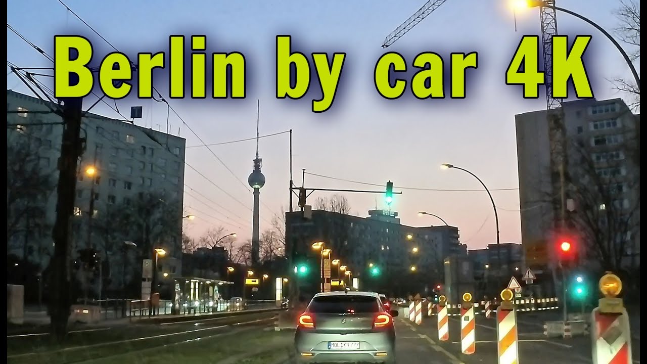 Berlin by car & 4K - Abenddämmerung in Berlin