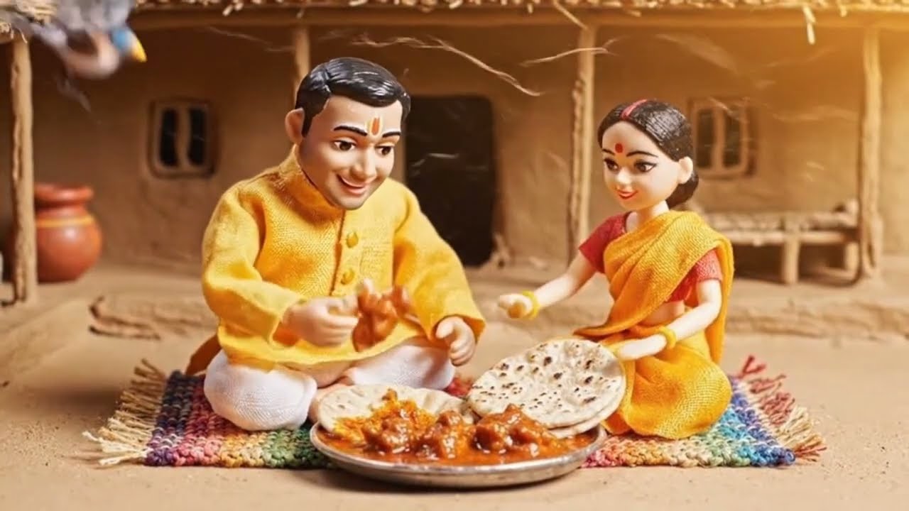 Miniature Cooking ASMR  Making Delicious Traditional Curry in a Clay Village