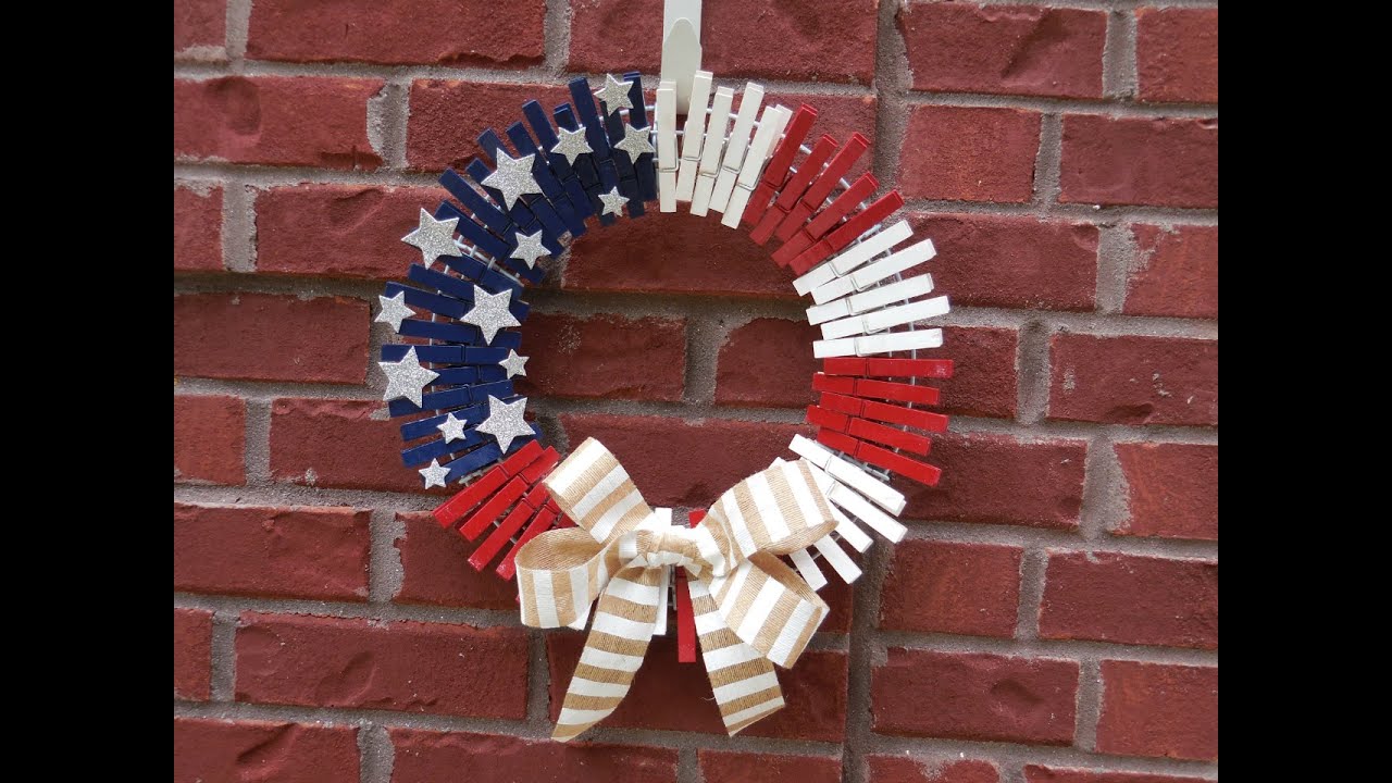 Clothespin Patriotic Wreath Tutorial