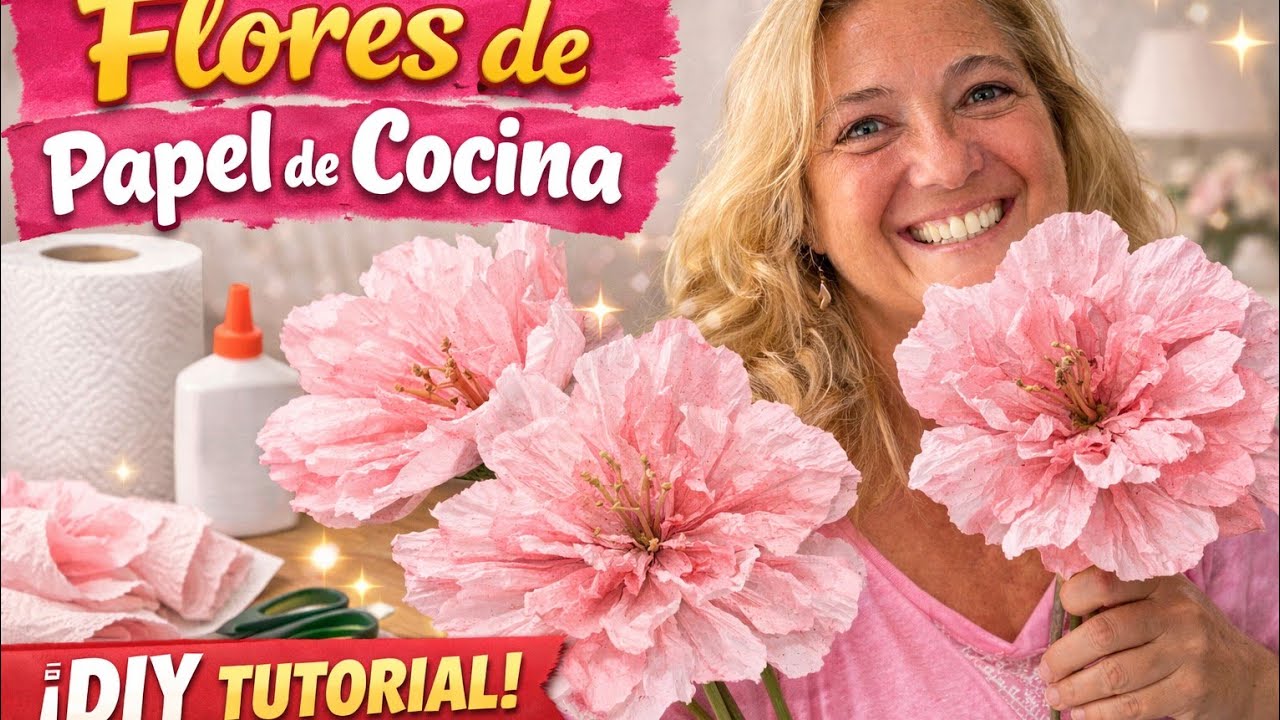 Flores gigantes con servilletas (decoración elegante y económica)