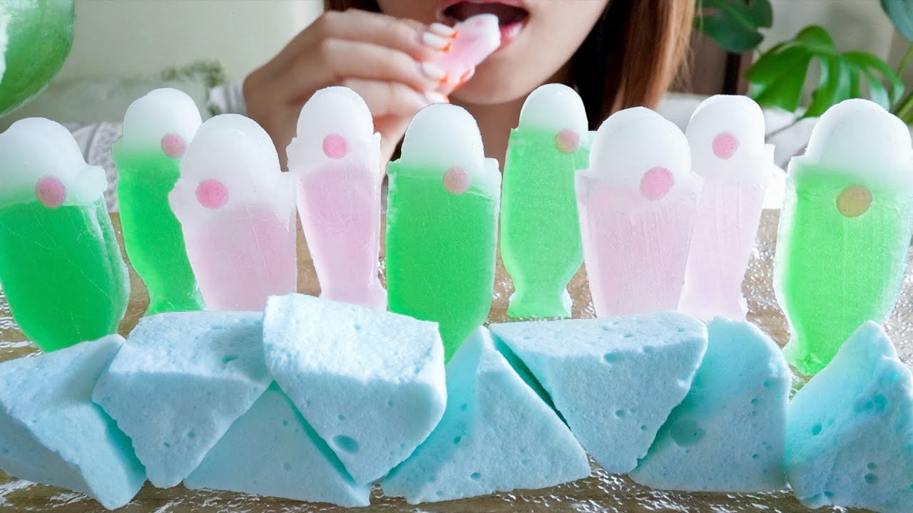 【咀嚼音】クリームソーダの琥珀糖を食べる【ASMR/EATINGSOUNDS】