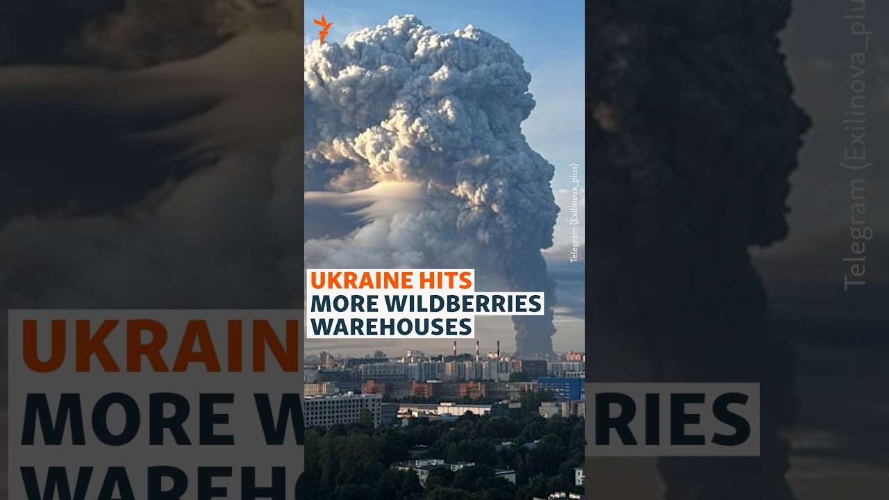Massive Wildberries Fire Following Ukrainian Strike #breakingnews #shorts