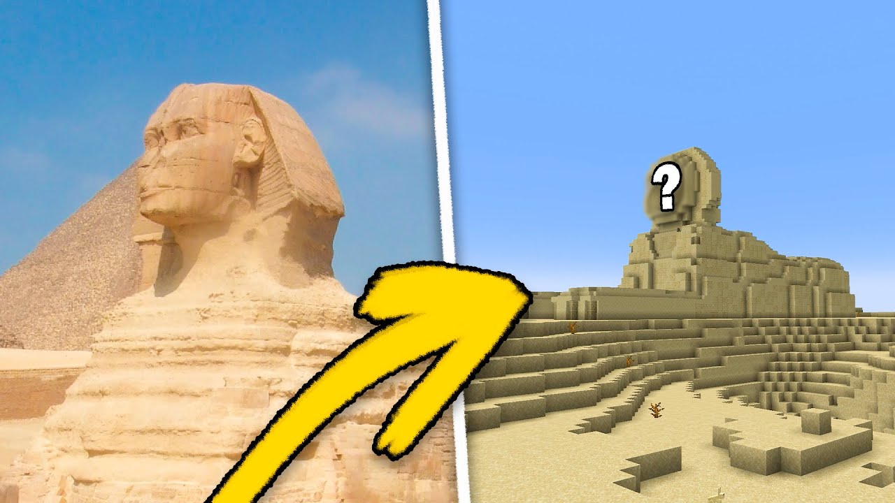 DIVERSIFY YOUR DESERT WITH THIS STATUE | HOW TO BUILD A SPHINX STATUE IN MINECRAFT