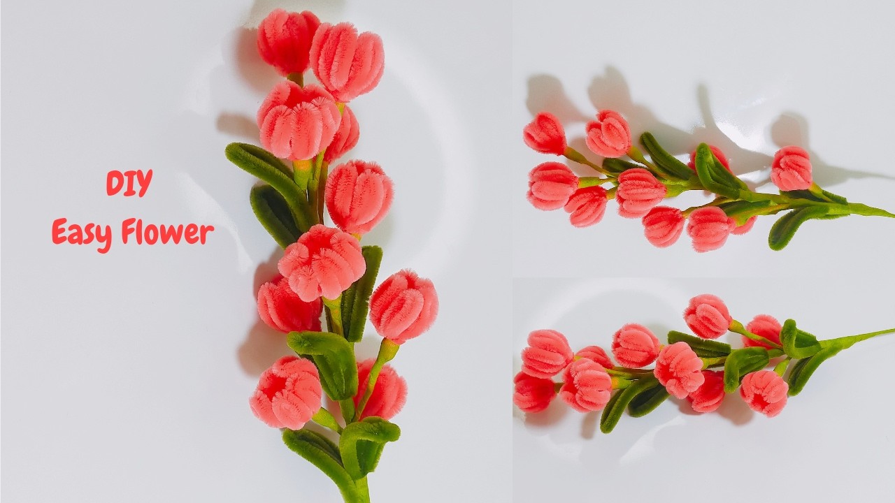 DIY Easy Flower | how to make beautiful easy flower with pipe cleaners | easy way for flower craft