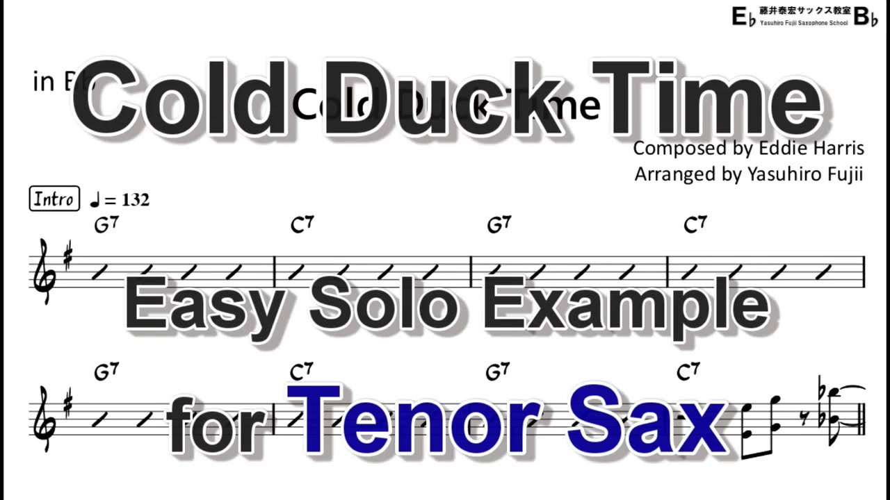 Cold Duck Time - Easy Solo Example for Tenor Sax