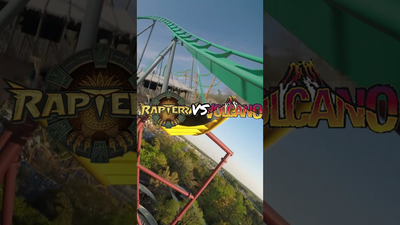 Rapterra vs Volcano at Kings Dominion  #rollercoaster #themepark #kingsdominion #rapterra