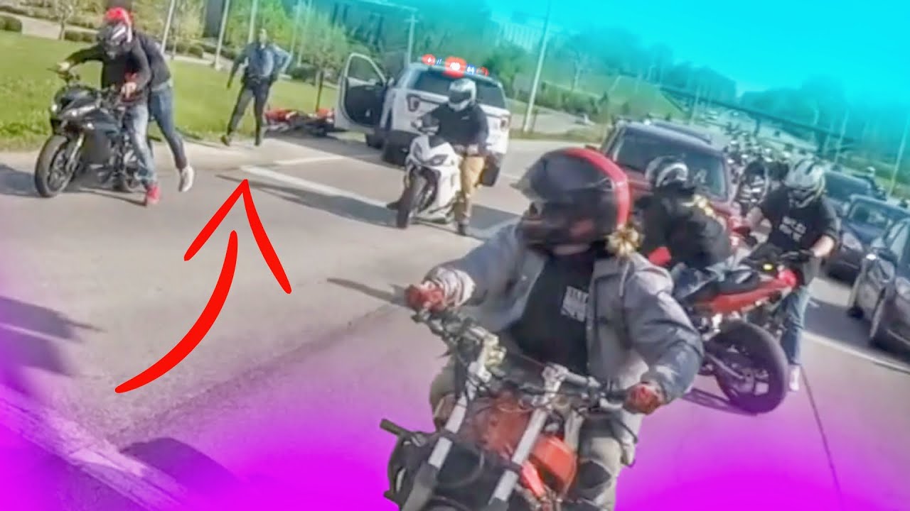 COOL & ANGRY COPS VS BIKERS - POLICE CHASE MOTORCYCLES!