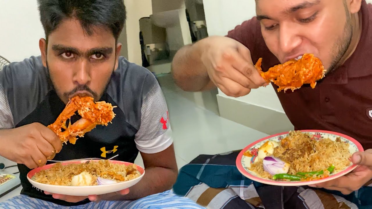 Eating Dinner(Rice & Spicy Mutton Leg Curry, Mutton Kacchi Biryani) With Friends at Saiful's Place