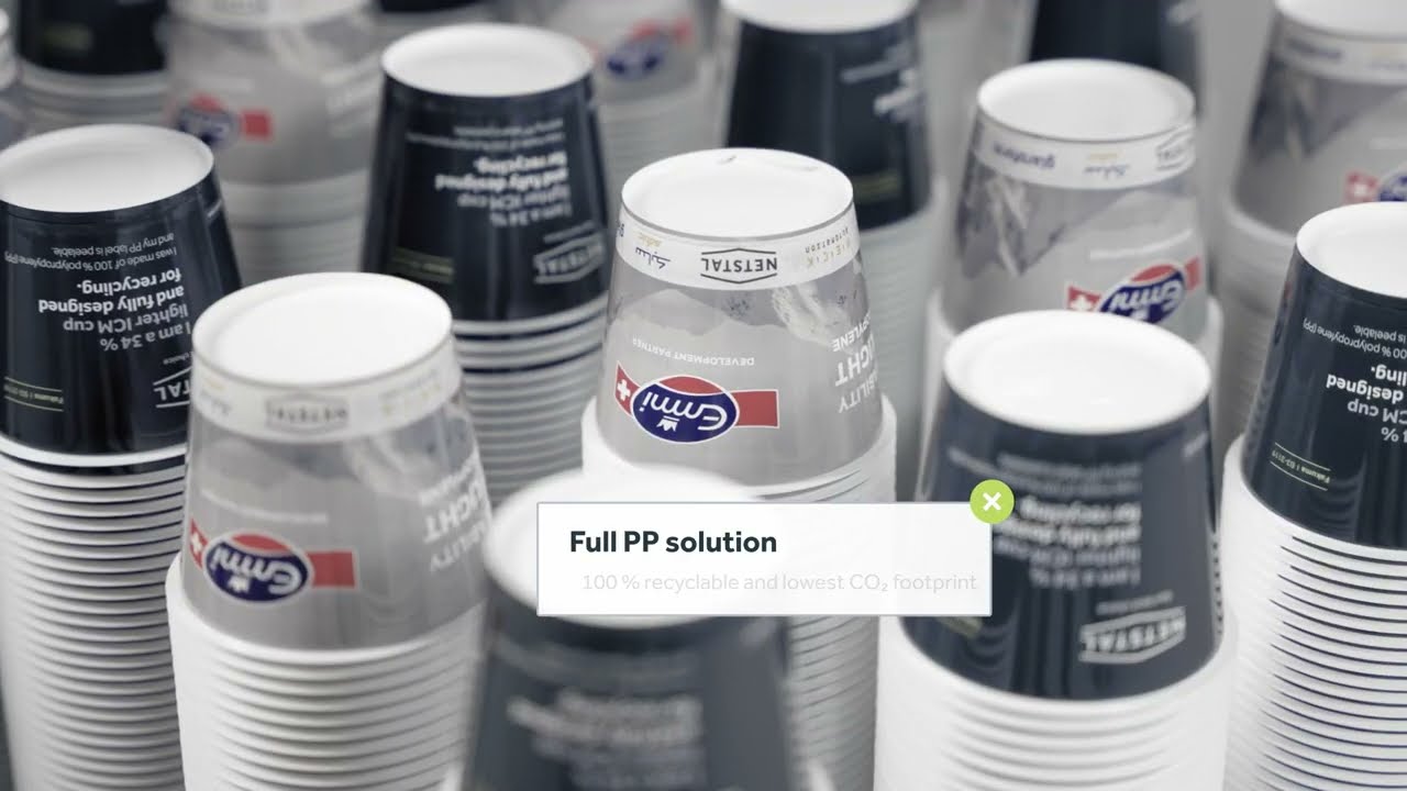 Fully recyclable ICM lightweight yoghurt cup