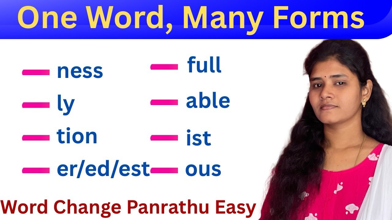English words making practice | Learn new words with suffix
