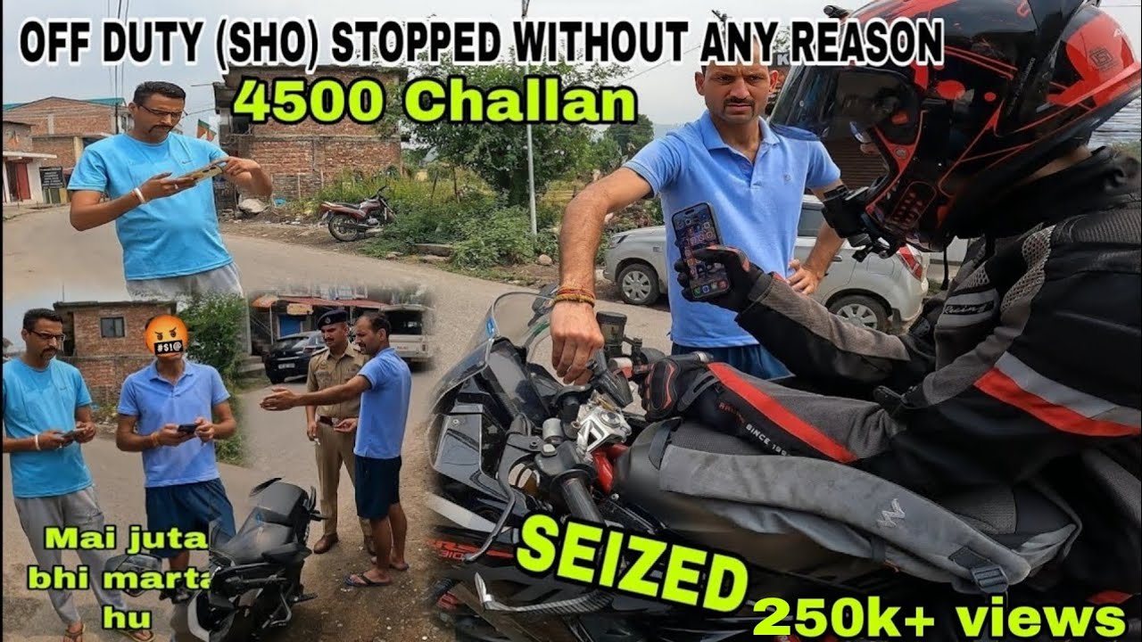 Road rage || Off-duty police officer (SHO) Stopped without any reason || 4500 ka Challan hogya ||
