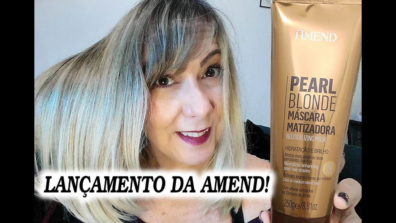 💜MÁSCARA MATIZADORA  PEARL BLOND AMEND-HIDRATAÇÃO E LOIRO PEROLADO