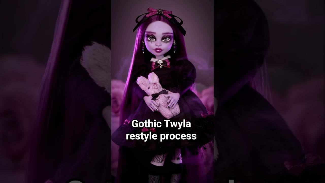 Я сделала тёмную версию куклы Твайлы 🖤 #monsterhigh #ooak #doll #tutorial #diy #dollrepaint #barbie