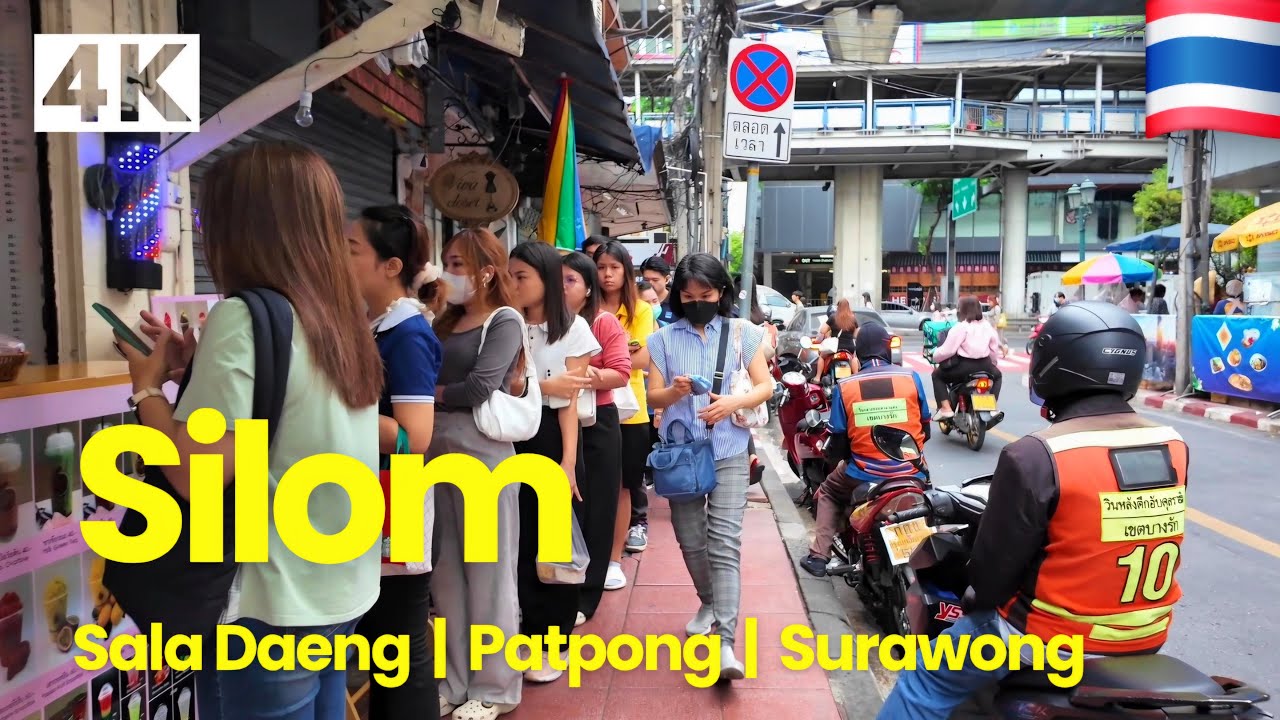 [4K UHD] Walking around Vibrant Silom Area (Sala Daeng & Patpong) in Bangkok