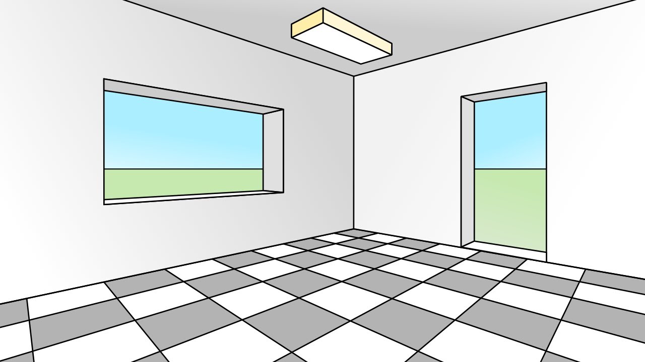 Prospettiva Accidentale #4 STANZA metodo diretto. ROOM IN ANGULAR PERSPECTIVE