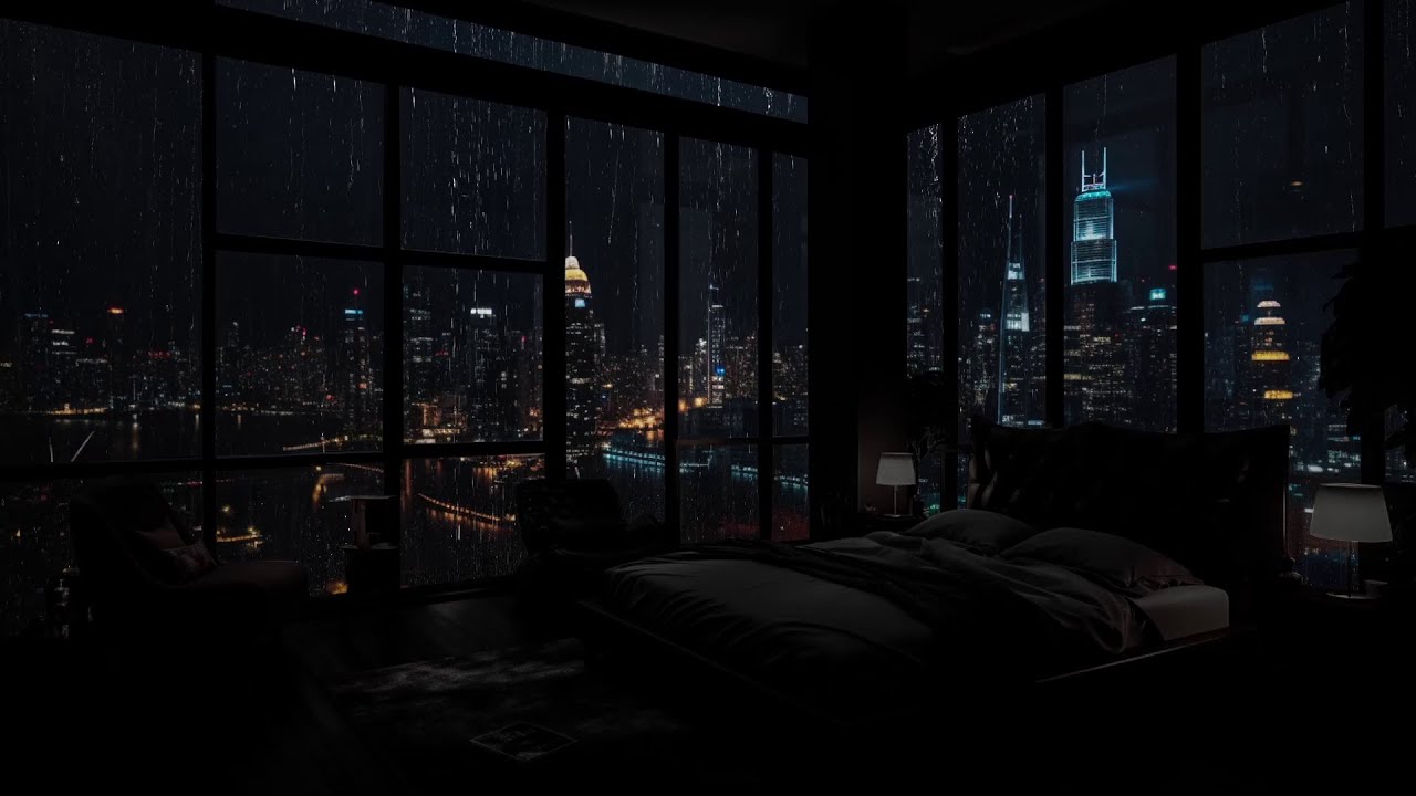 24 時間のリラクゼーション - 🎧 街を見渡す幸せで居心地の良いベッドルーム - 雨 ASMR