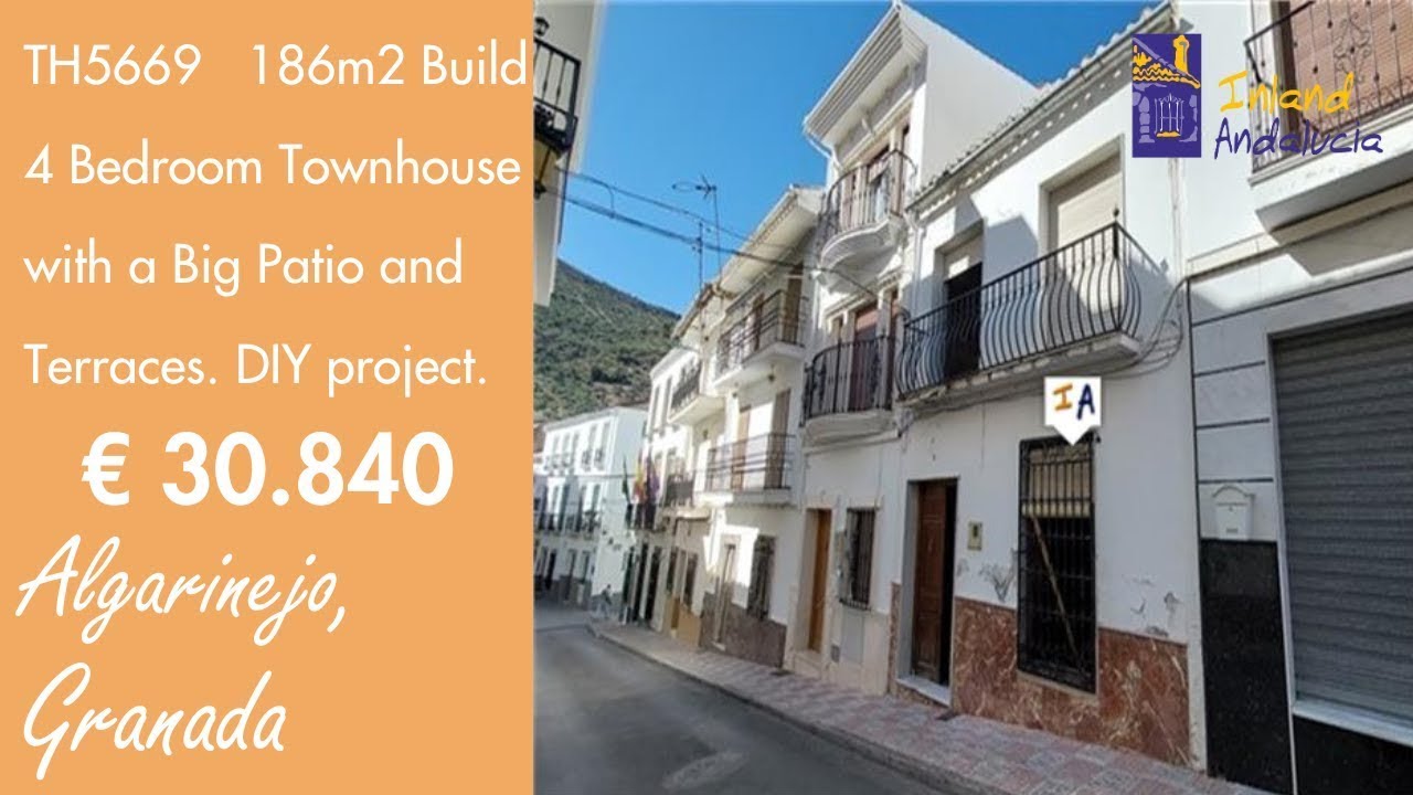 Under 31K, 186m2 Build 4 Bed Townhouse project Property for sale in Spain inland Andalucia TH5669