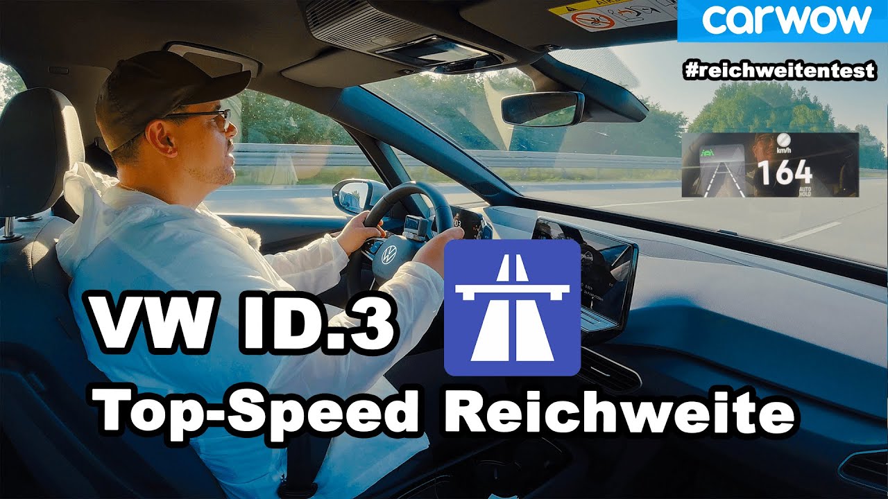 VW ID.3 🔋 Wie schnell stirbt der Akku?  Range Test - Top Speed 164km/h ? - Autobahn - Reichweite