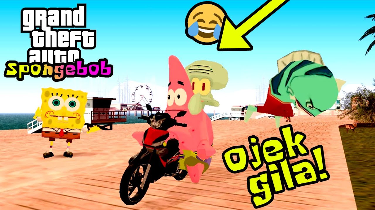 PATRICK BEKERJA MENJADI TUKANG OJEK!! 😎🤣 - GTA LUCU SPONGEBOB