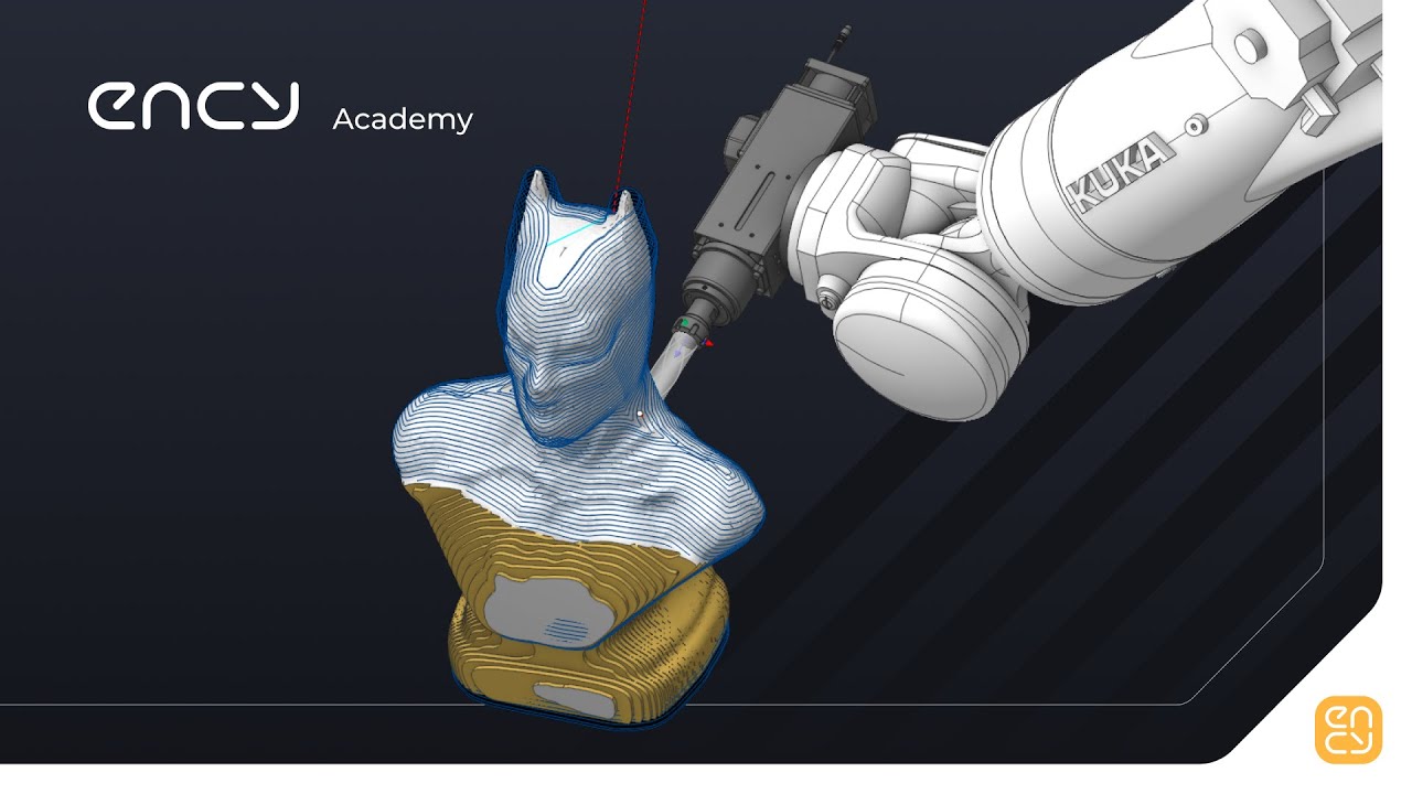 ENCY Academy | 5D Machining STL models with Robot| 2. 5D MeshMachining Finishing and Troubleshooting