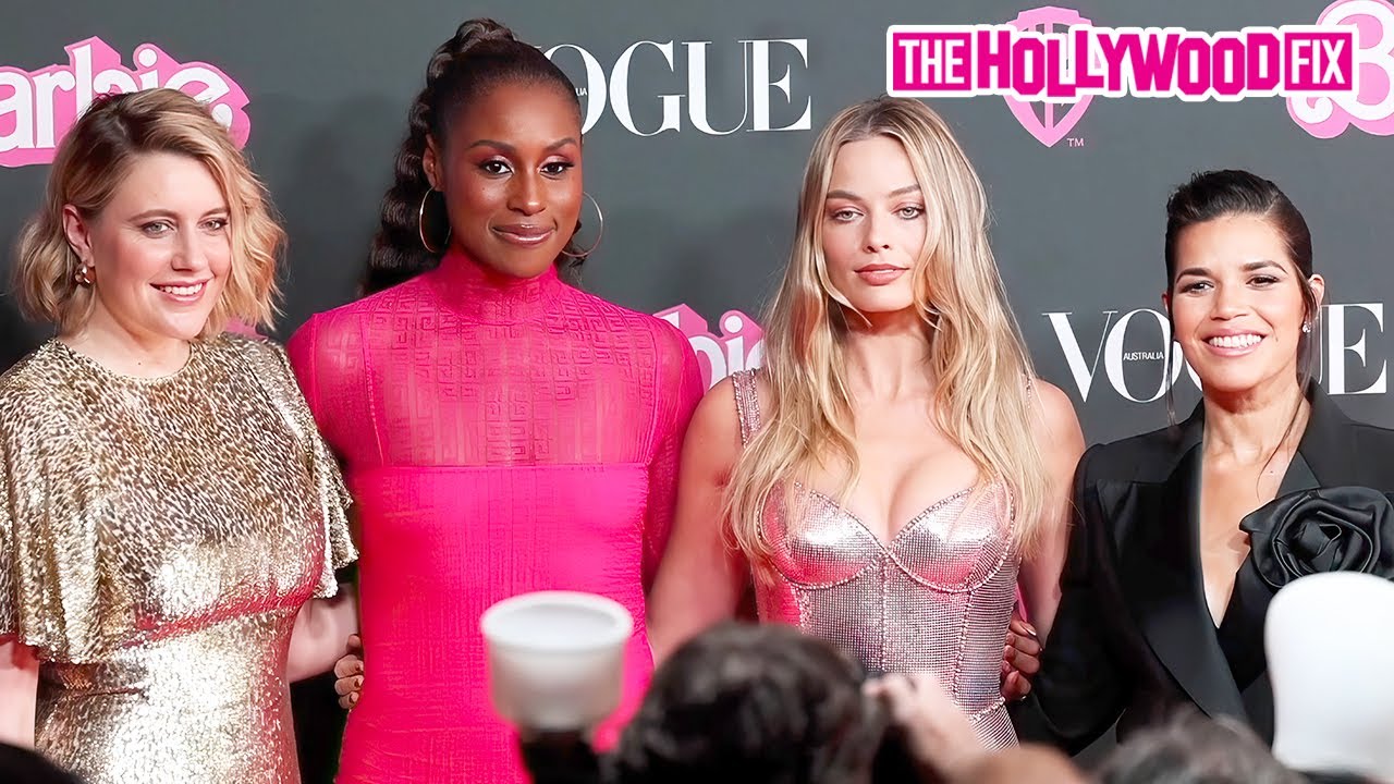 Margot Robbie Hits The Red Carpet At Vogue Australia's Barbie Party With Issa Rae & America Ferrera