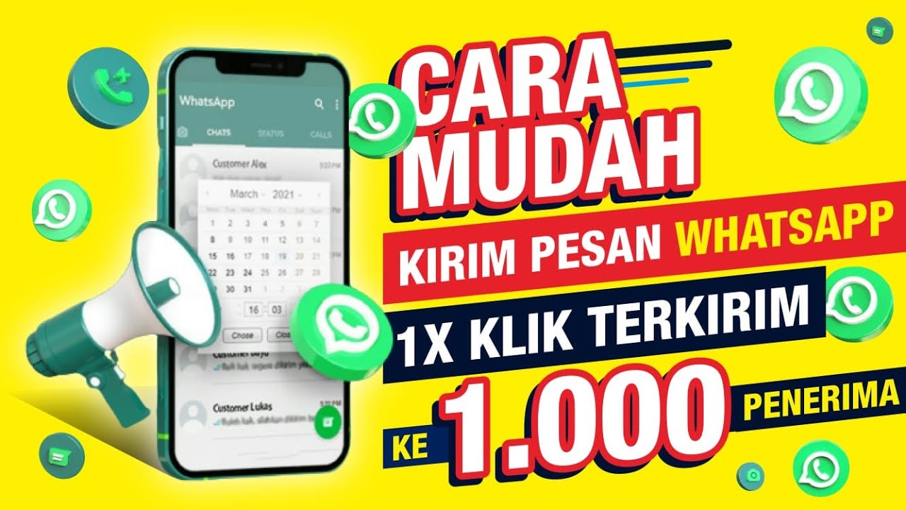 Cara Mudah Kirim Pesan WhatsApp, 1 Kali Klik Terkirim ke 1000 Nomer Penerima. Part#1