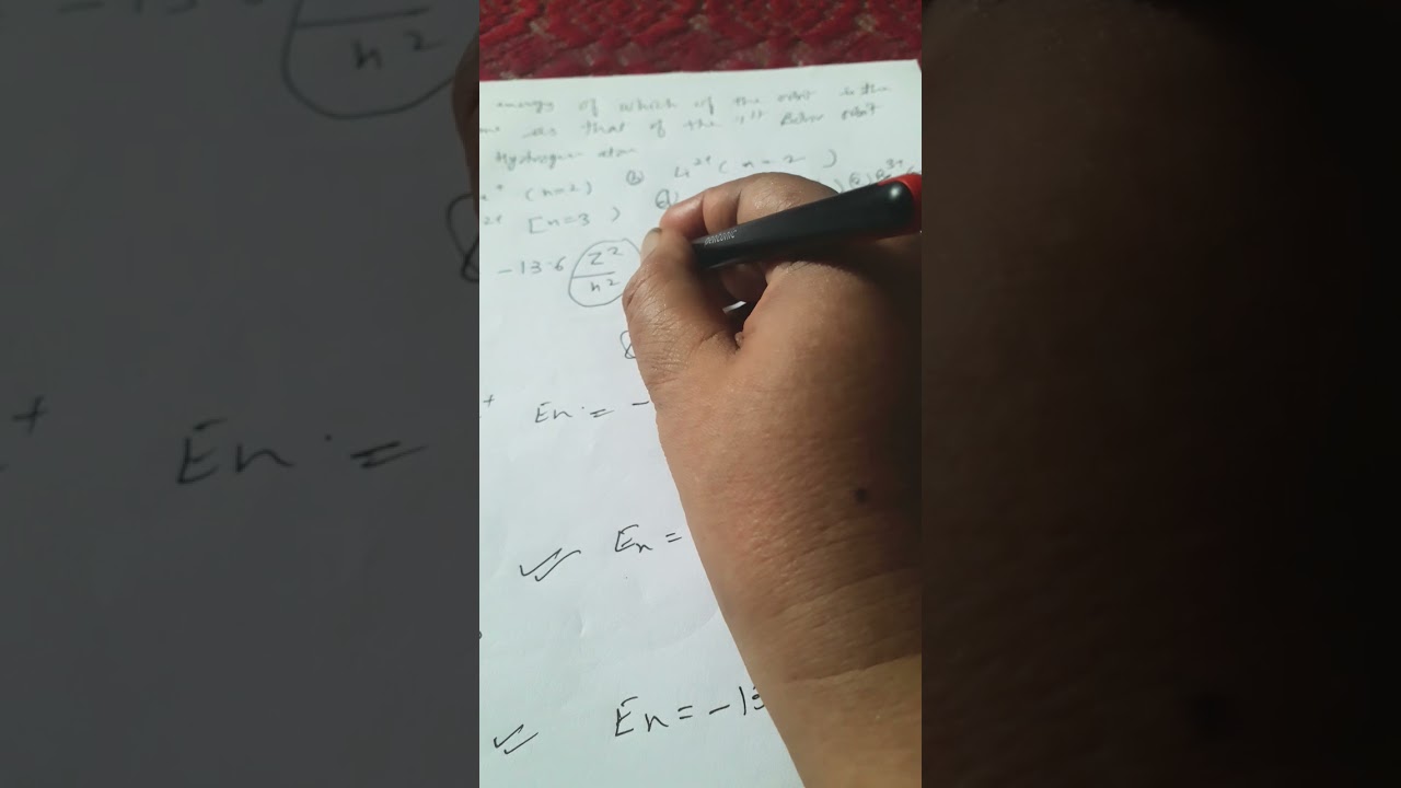 #shorts #select which has same Energy as energy of 1st Bohr radius@ Veena Dixit Chemistry IIT jee