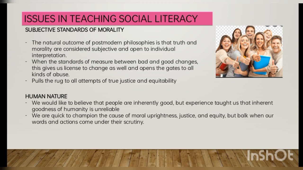Social Literacy (issues nin teaching social literacy)