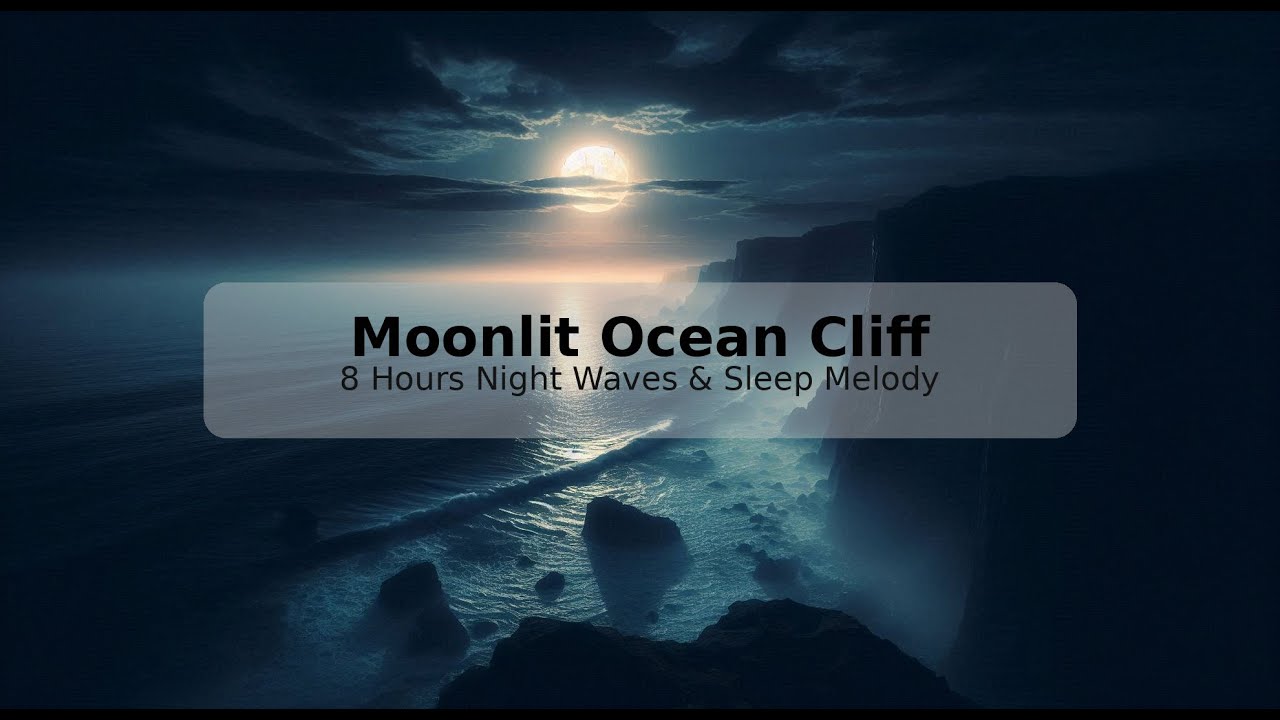 🎵 8 HOURS of Beautiful Sleep Music 💤 Moonlit Cliff Ocean Soundscape for Deep Relaxation and Focus