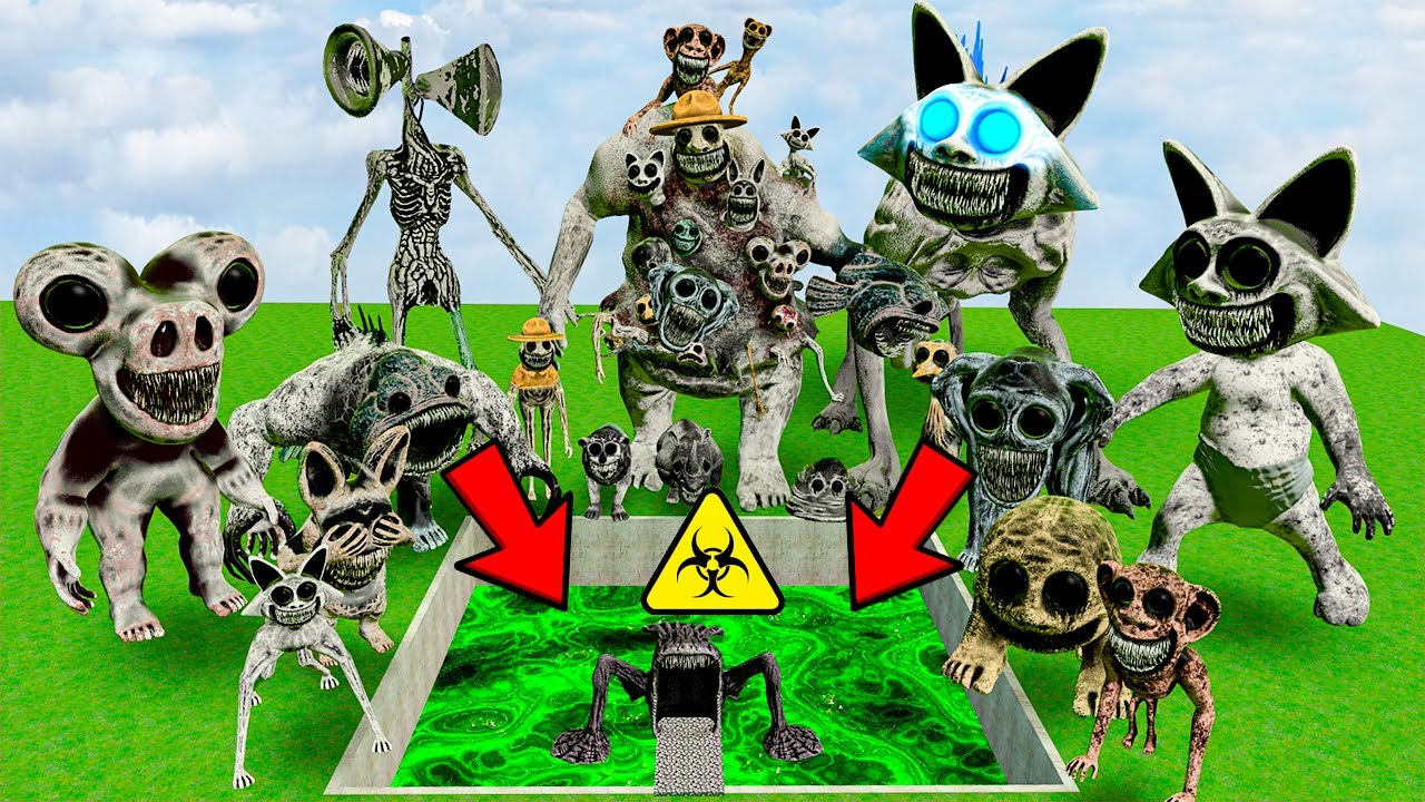 SPARTAIN KICKING CHALLENGE ALL ZOONOMALY MONSTERS in TOXIC WATER - Garry's Mod